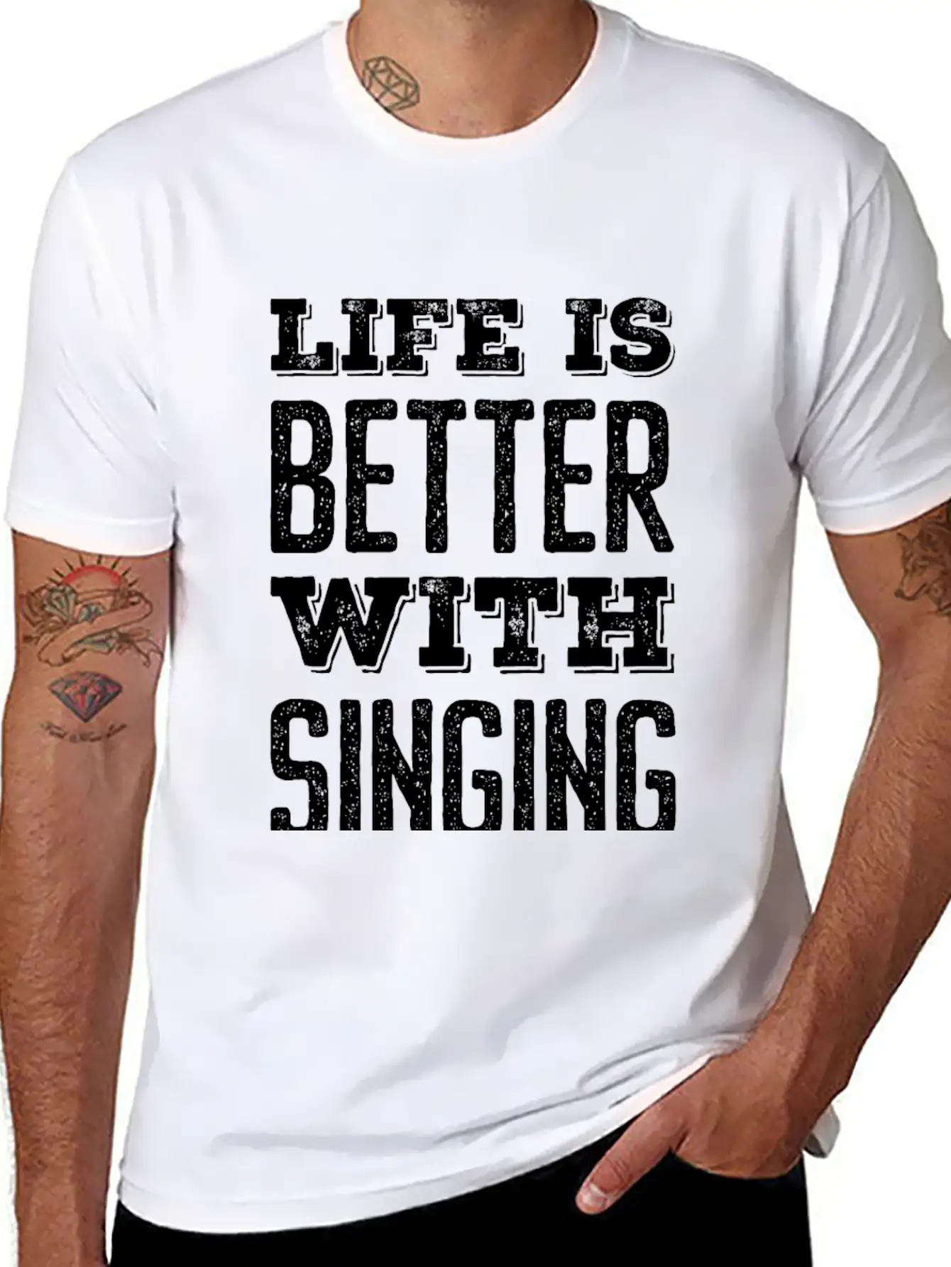 Life Is Better With Singing Stylish Everyday T-Shirt – Unisex Basic Cotton Tee