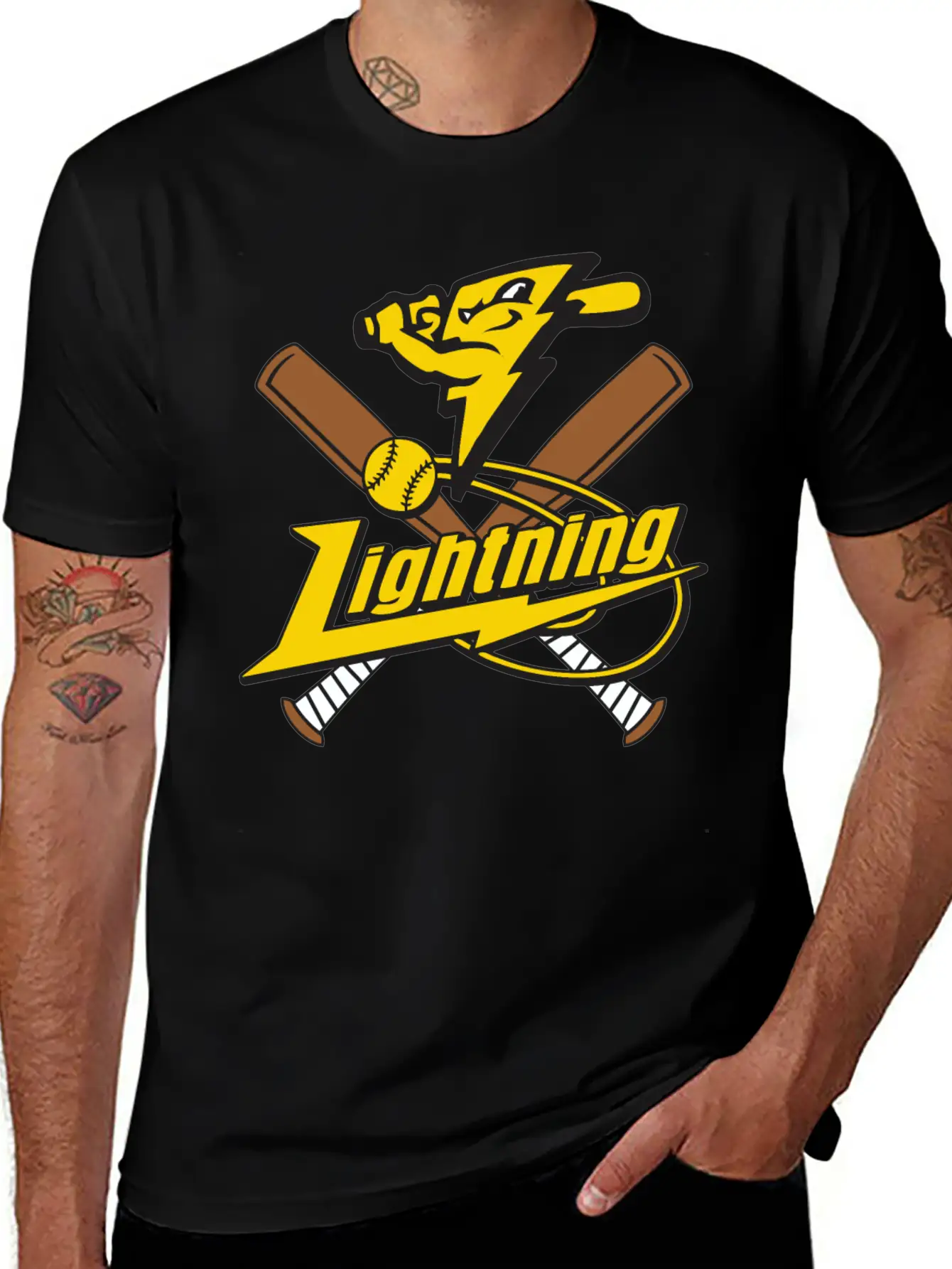 Lightning Baseball Unisex Casual T-Shirt – Clean Design For Daily Comfort