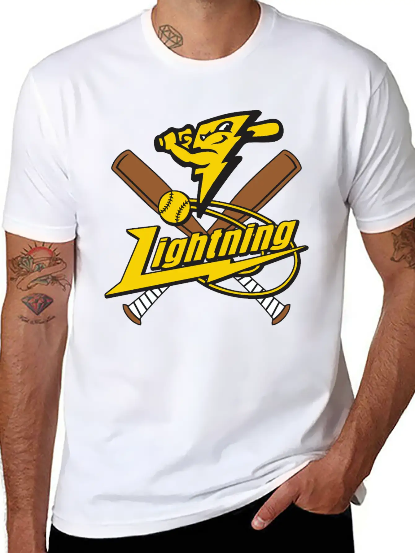 Lightning Baseball Unisex Casual T-Shirt – Clean Design For Daily Comfort