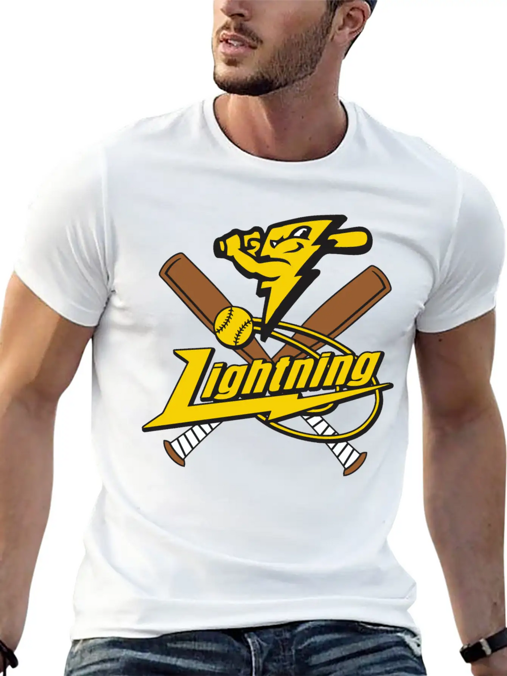 Lightning Baseball Unisex Casual T-Shirt – Clean Design For Daily Comfort