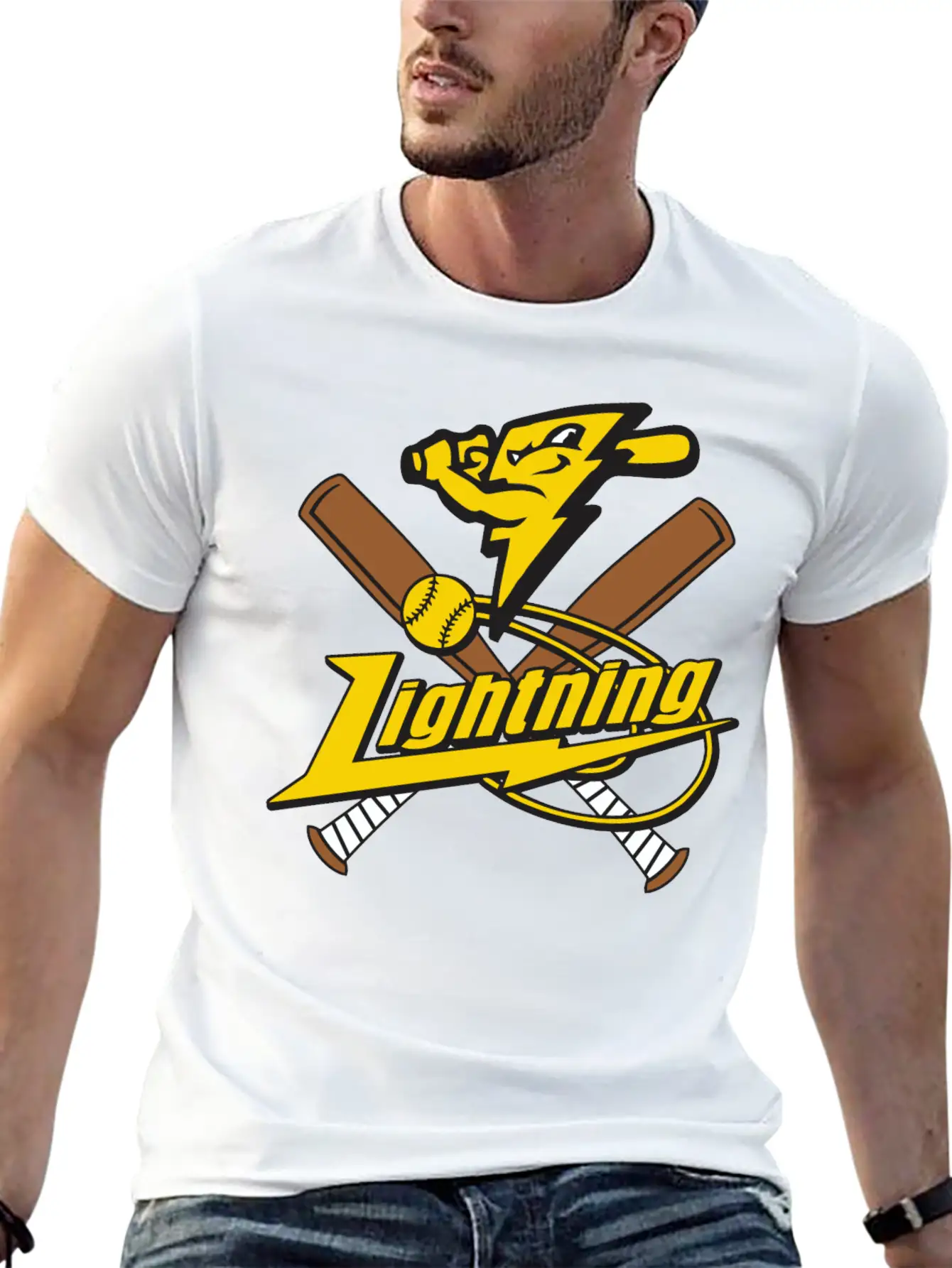 Lightning Baseball Unisex Casual T-Shirt – Clean Design For Daily Comfort