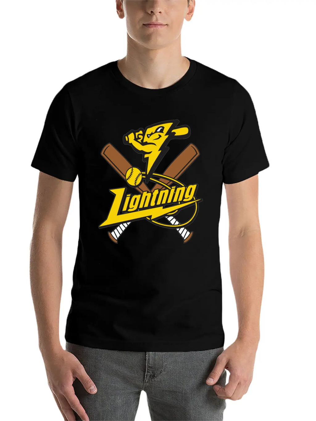 Lightning Baseball Unisex Casual T-Shirt – Clean Design For Daily Comfort