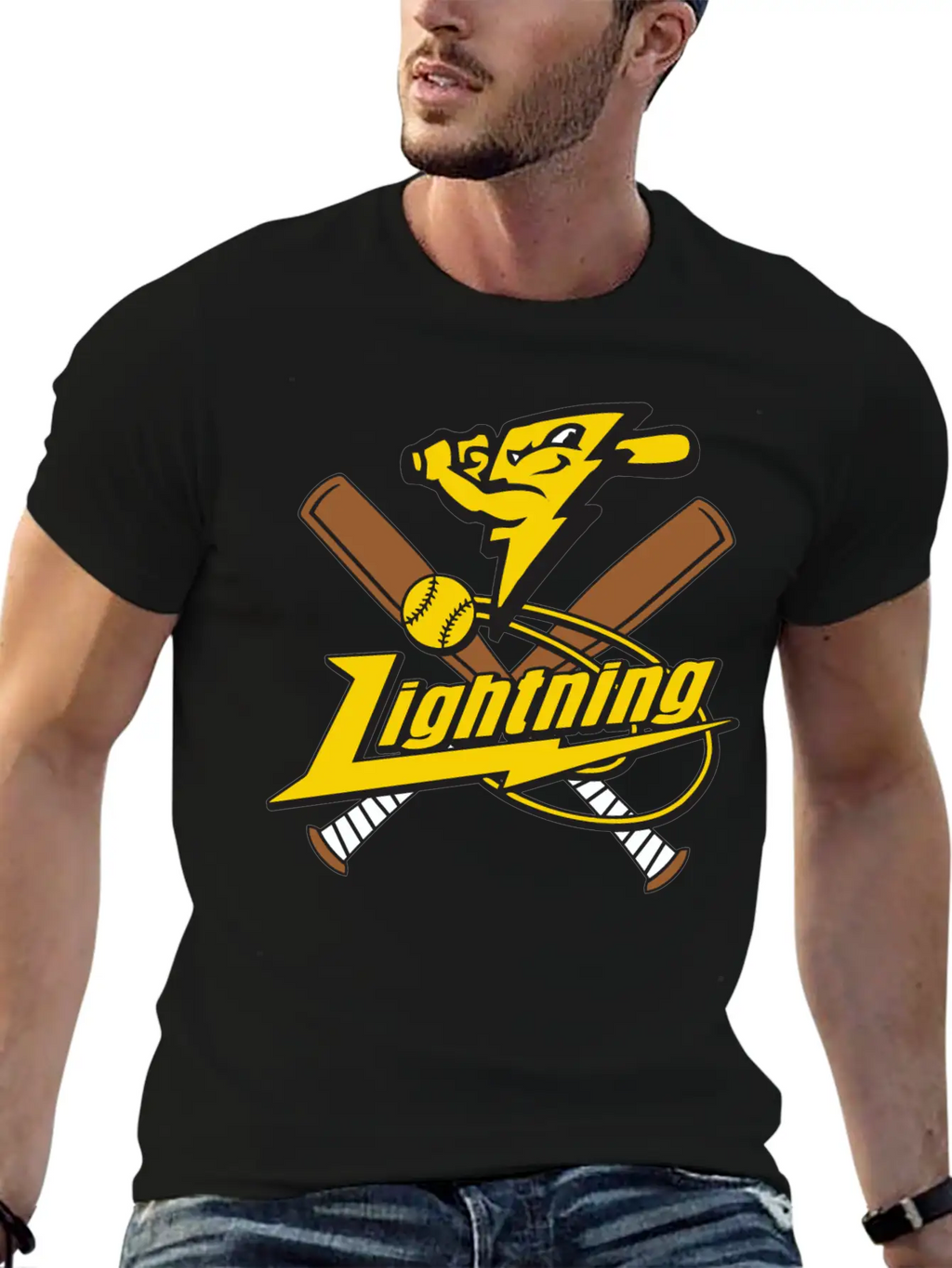 Lightning Baseball Unisex Casual T-Shirt – Clean Design For Daily Comfort
