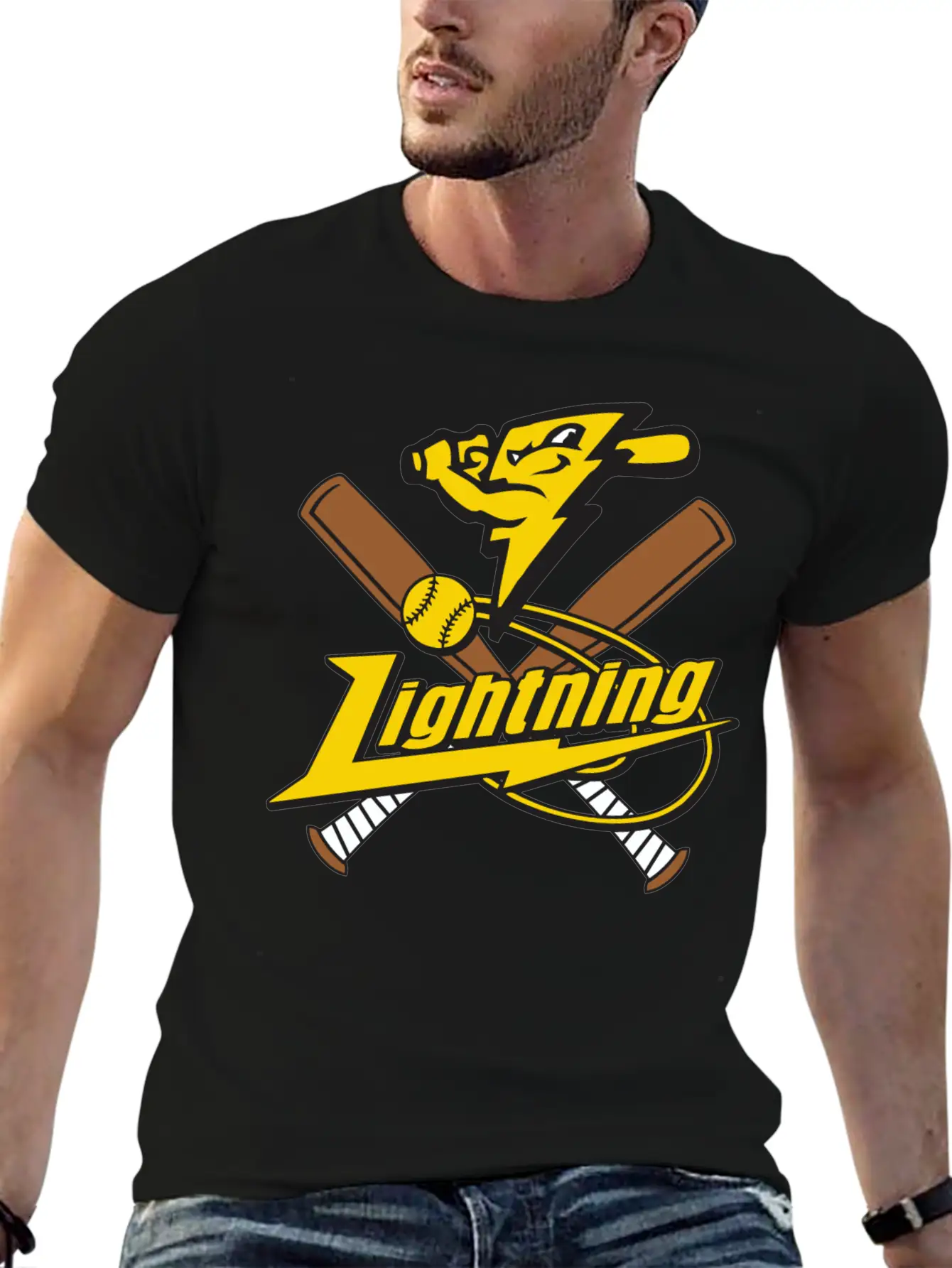 Lightning Baseball Unisex Casual T-Shirt – Clean Design For Daily Comfort