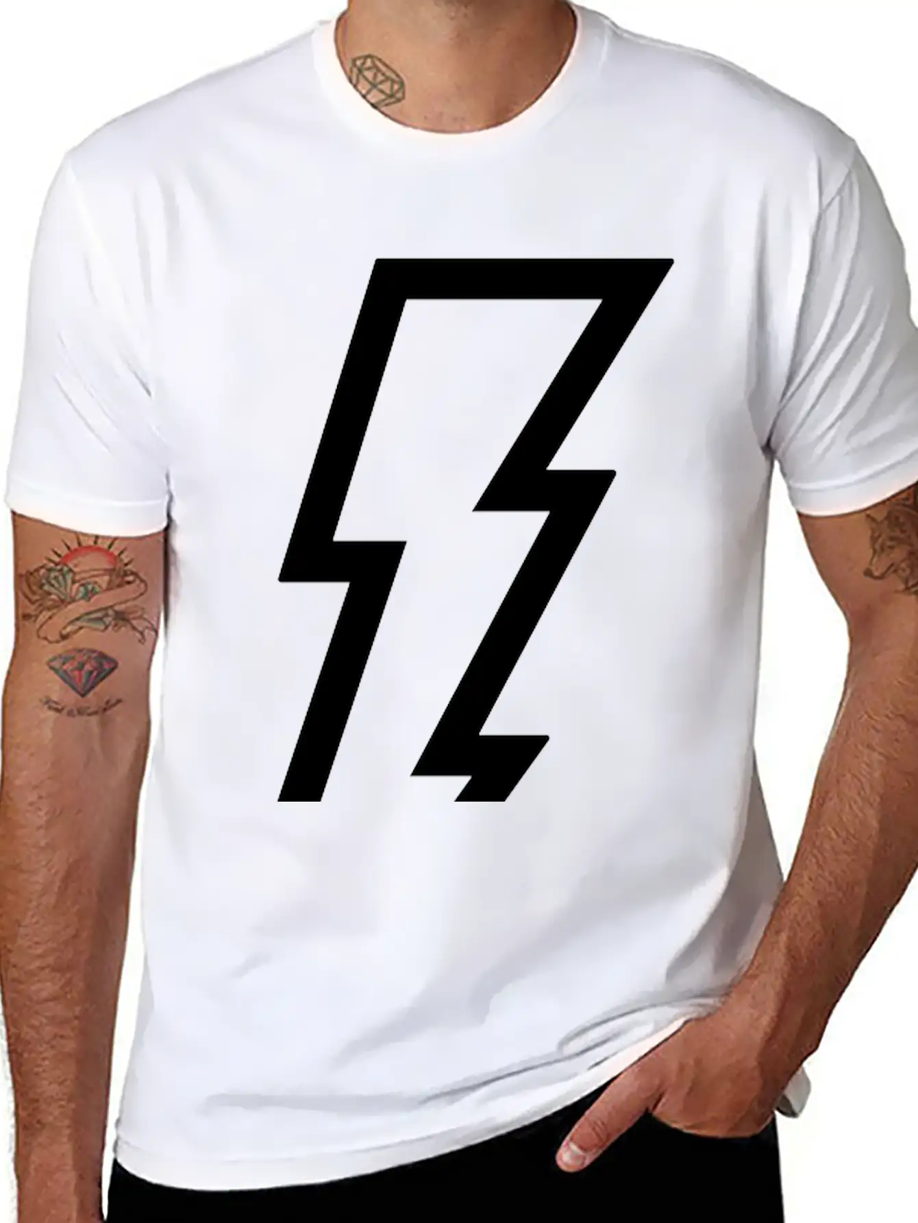 Lightning Bolt Unisex Casual T-Shirt – Clean Design For Daily Comfort