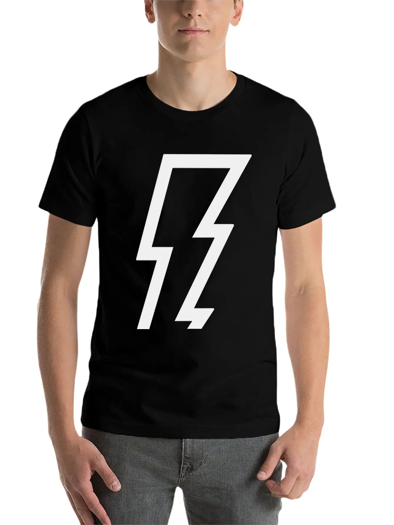 Lightning Bolt Unisex Casual T-Shirt – Clean Design For Daily Comfort