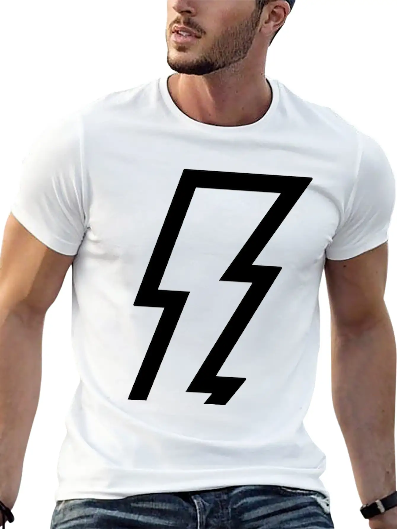 Lightning Bolt Unisex Casual T-Shirt – Clean Design For Daily Comfort