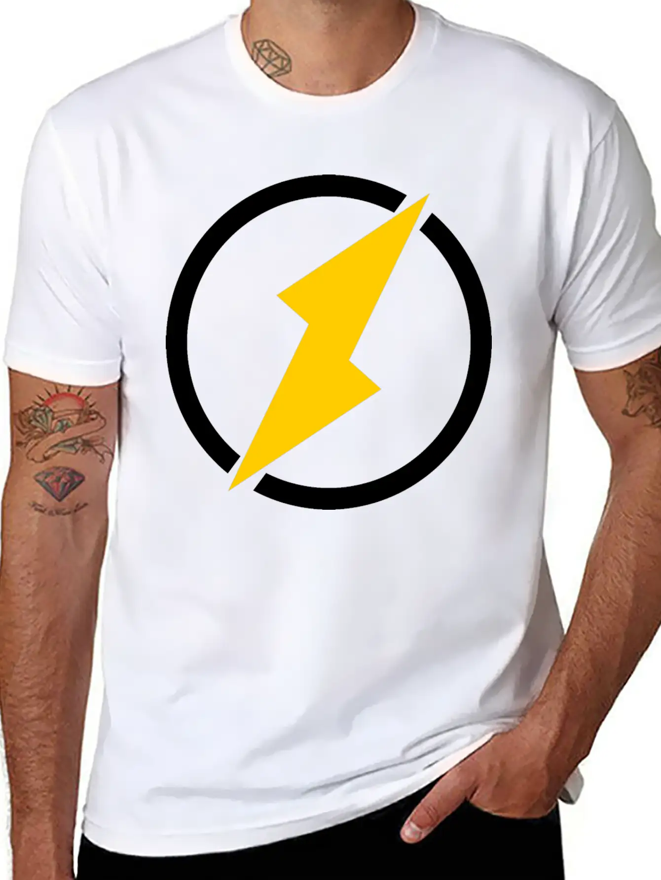 Lightning Logo Unisex Casual T-Shirt – Clean Design For Daily Comfort