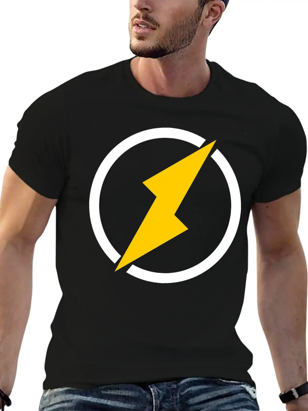 Lightning Logo Unisex Casual T-Shirt – Clean Design For Daily Comfort