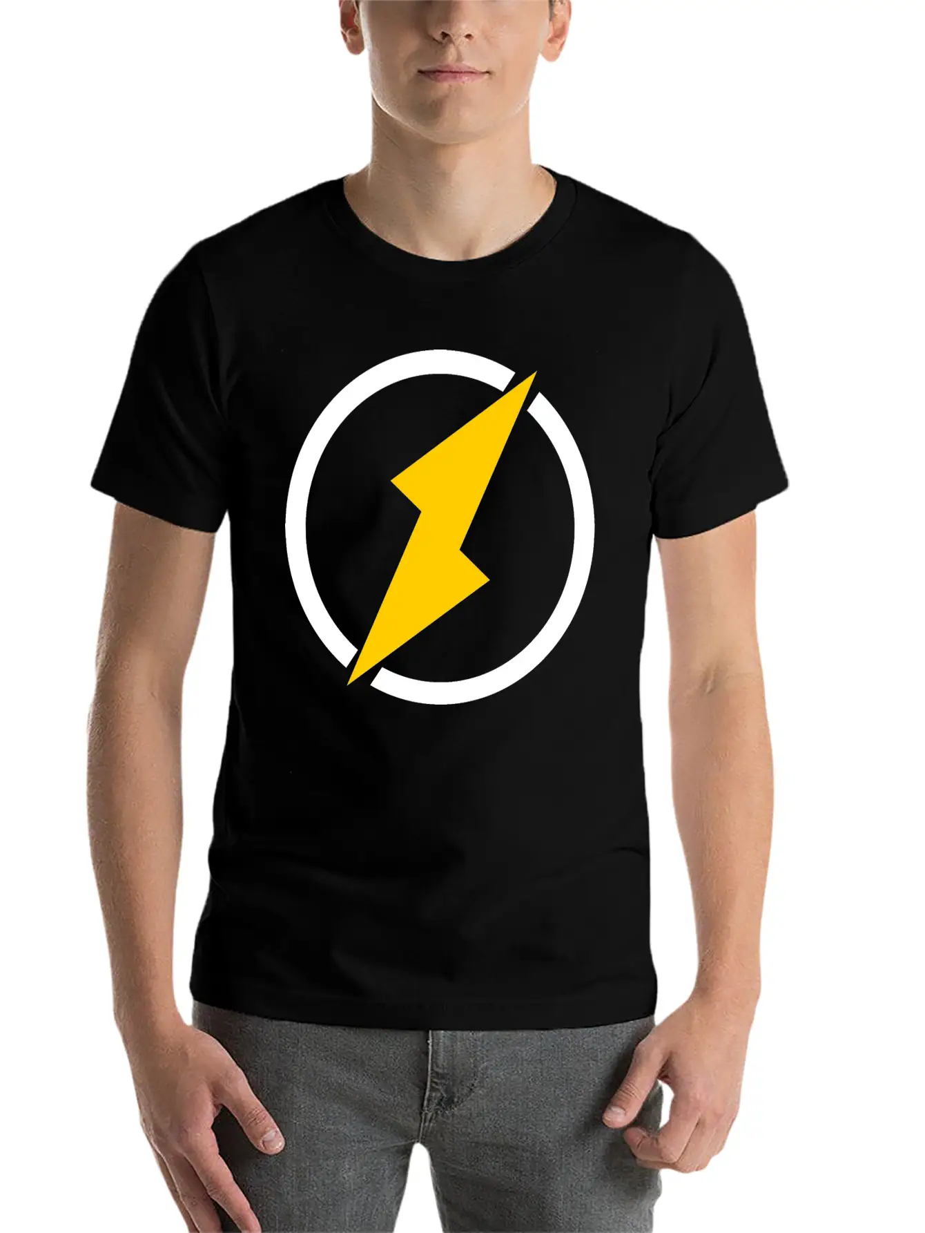 Lightning Logo Unisex Casual T-Shirt – Clean Design For Daily Comfort