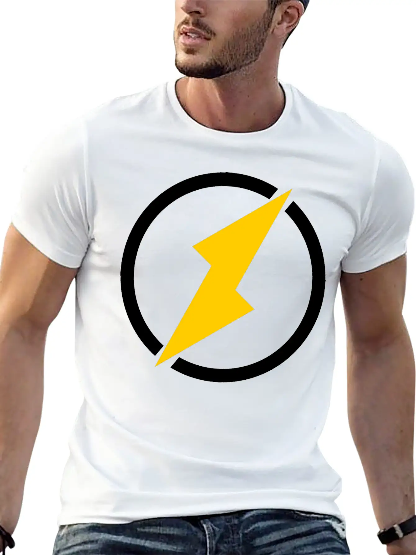 Lightning Logo Unisex Casual T-Shirt – Clean Design For Daily Comfort