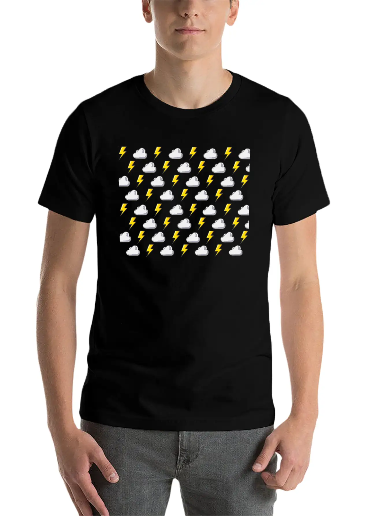 Lightning Rain Cloud Thunder Thunderstorm Wind Unisex Casual T-Shirt – Clean Design For Daily Comfort