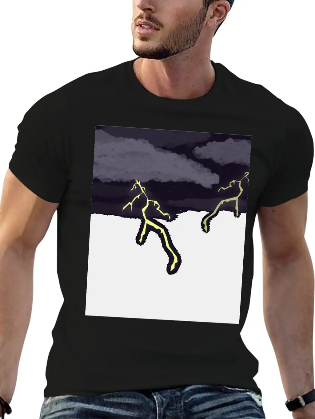 Lightning Thunder Unisex Casual T-Shirt – Clean Design For Daily Comfort