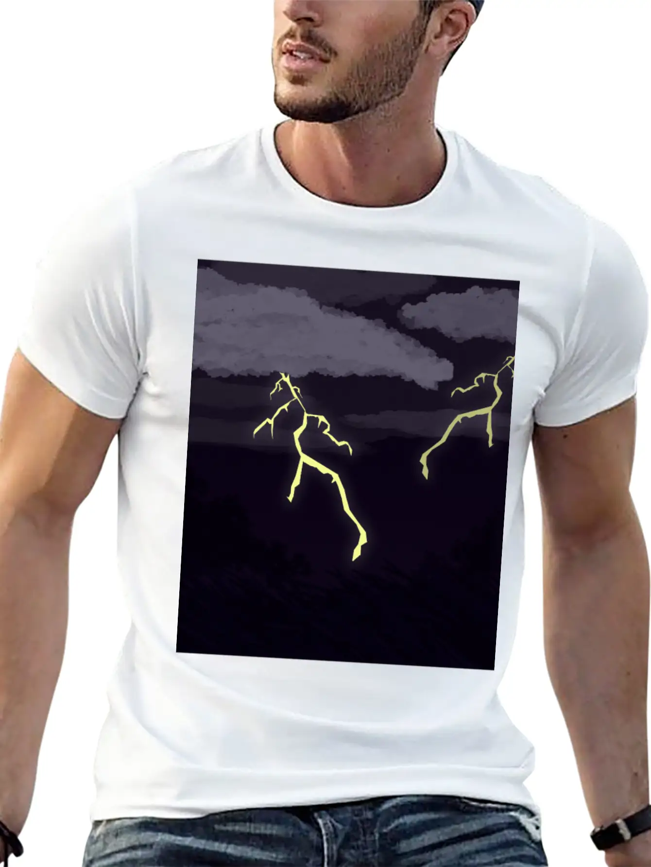 Lightning Thunder Unisex Casual T-Shirt – Clean Design For Daily Comfort