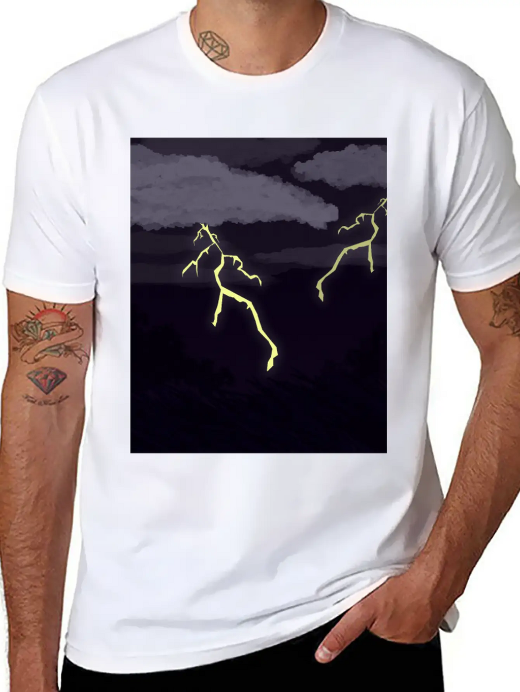 Lightning Thunder Unisex Casual T-Shirt – Clean Design For Daily Comfort
