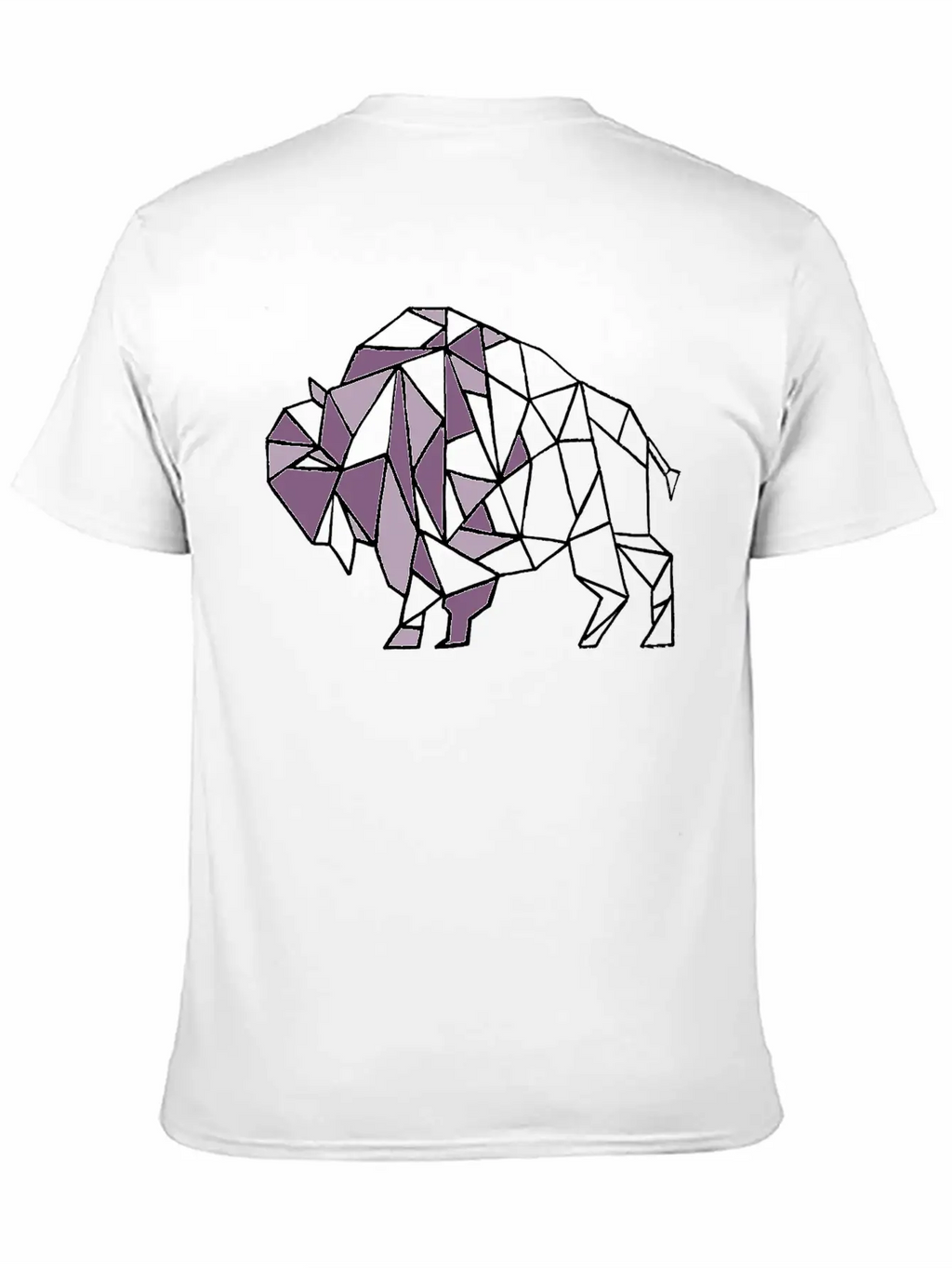 Lilac Lavender Geometric Bison Unisex Short Sleeve Soft Cotton T-Shirt – Casual Everyday Wear