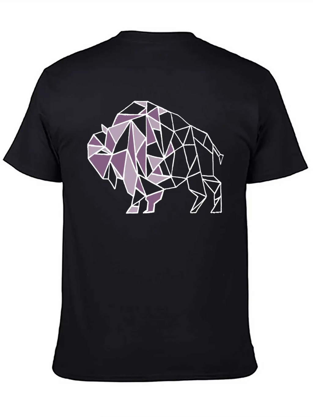 Lilac Lavender Geometric Bison Unisex Short Sleeve Soft Cotton T-Shirt – Casual Everyday Wear