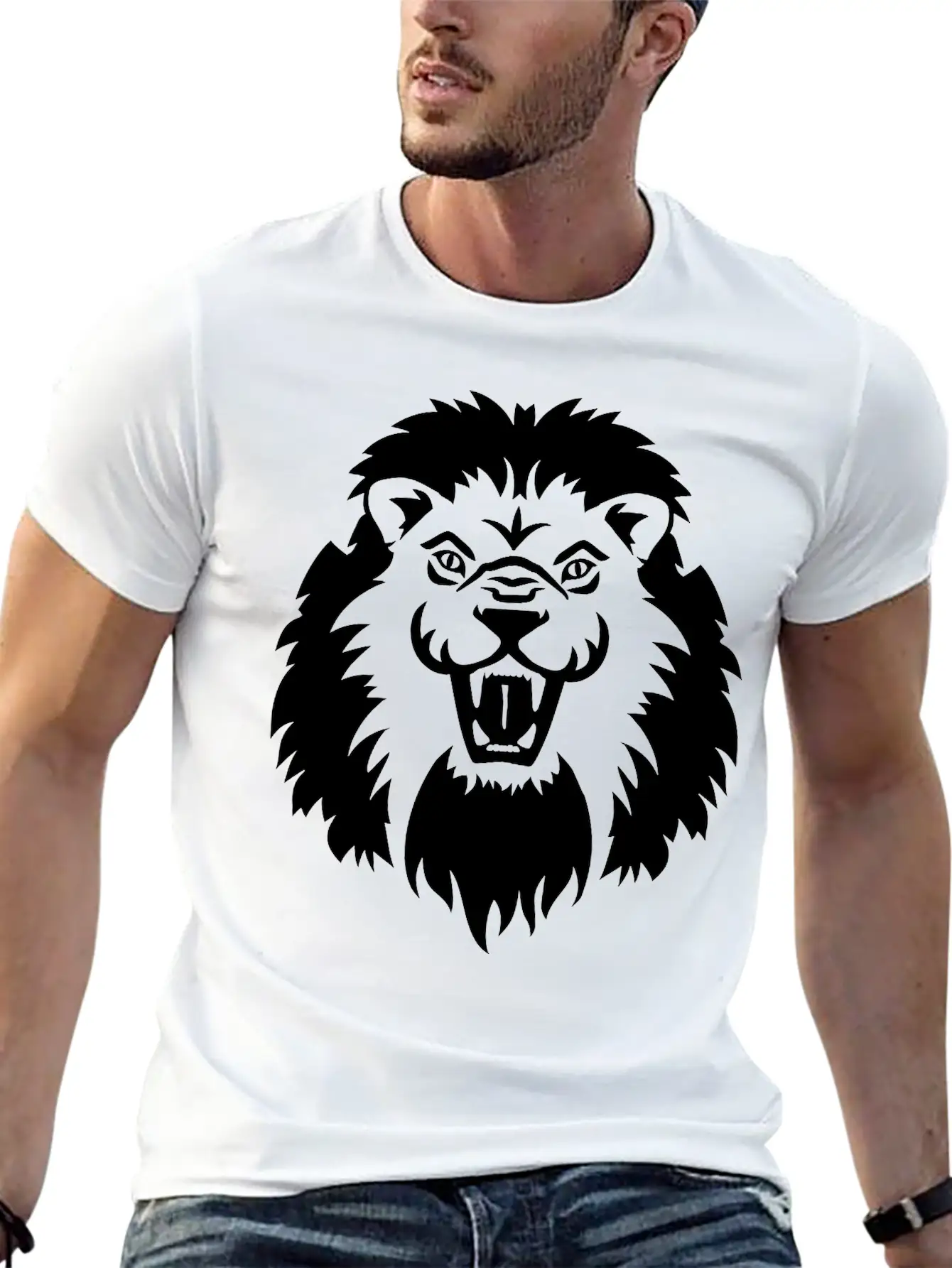 Lion Breathable Soft Cotton T-Shirt – Timeless Casual Look