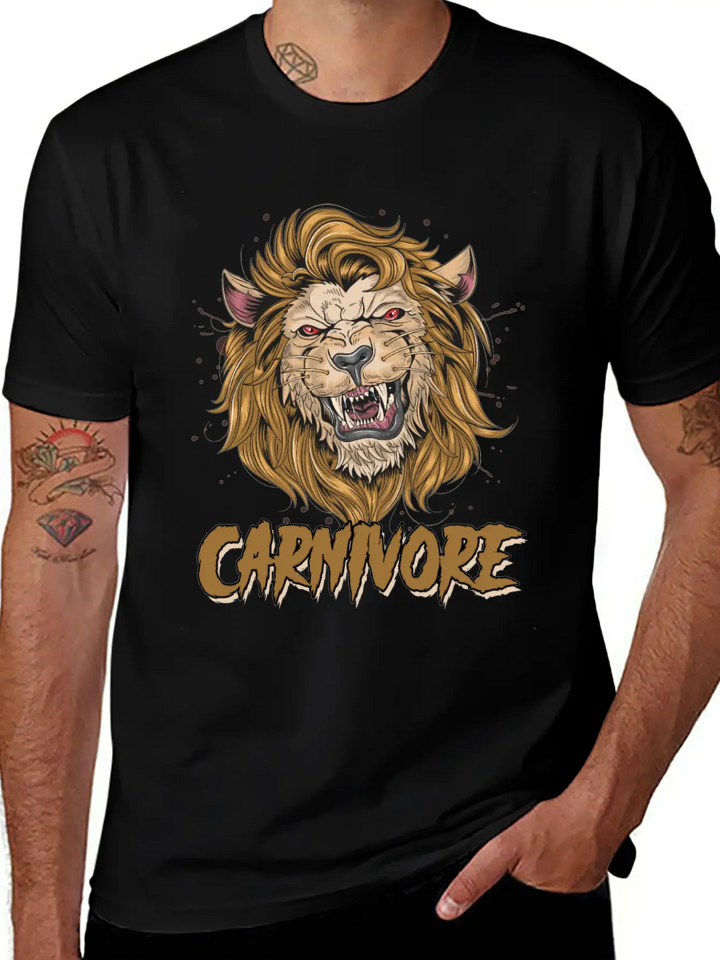 Lion Face Carnivore Diet Asian Lion Keto Diet Zoo Unisex Casual T-Shirt – Clean Design For Daily Comfort