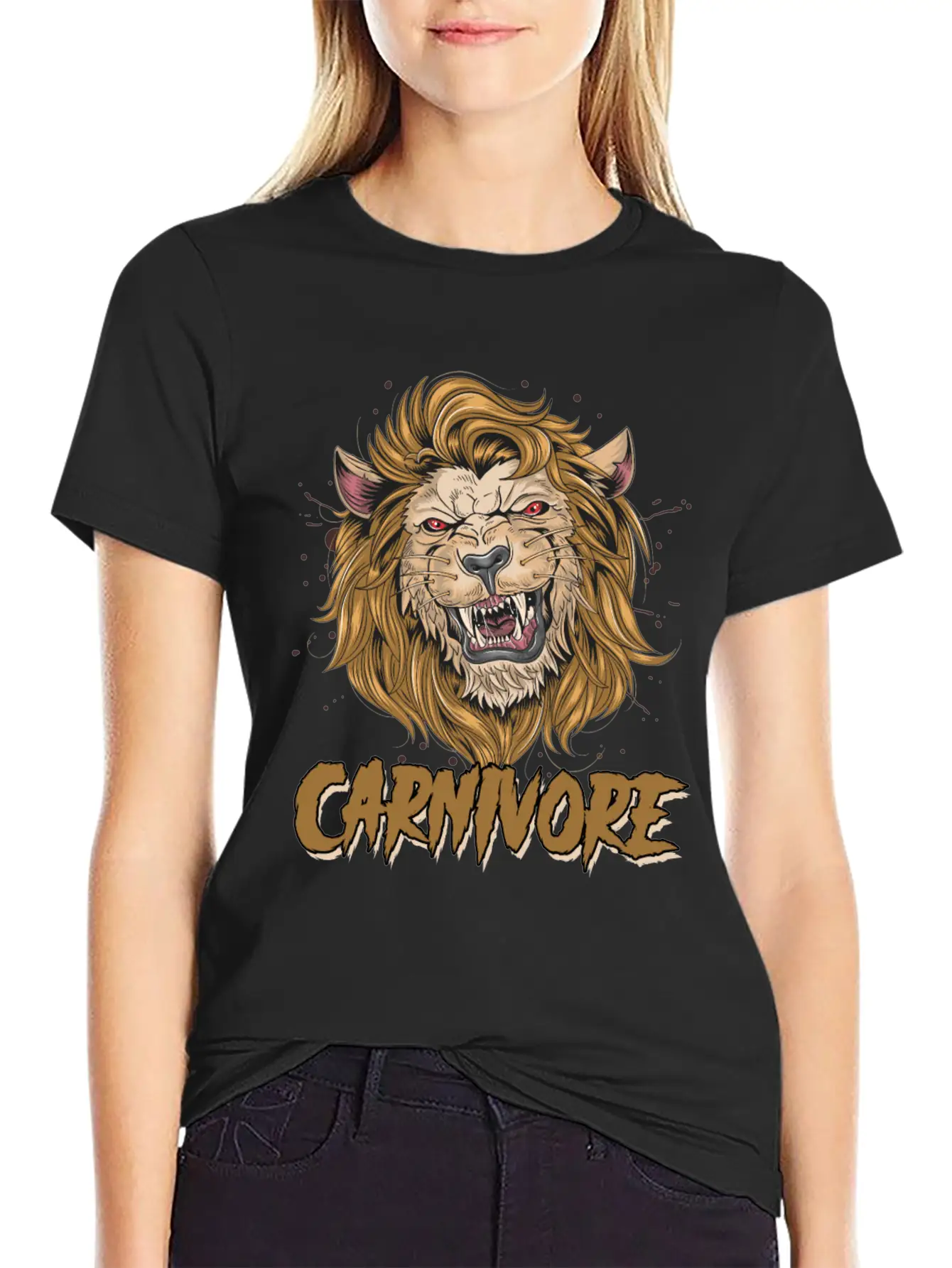 Lion Face Carnivore Diet Asian Lion Keto Diet Zoo Unisex Casual T-Shirt – Clean Design For Daily Comfort