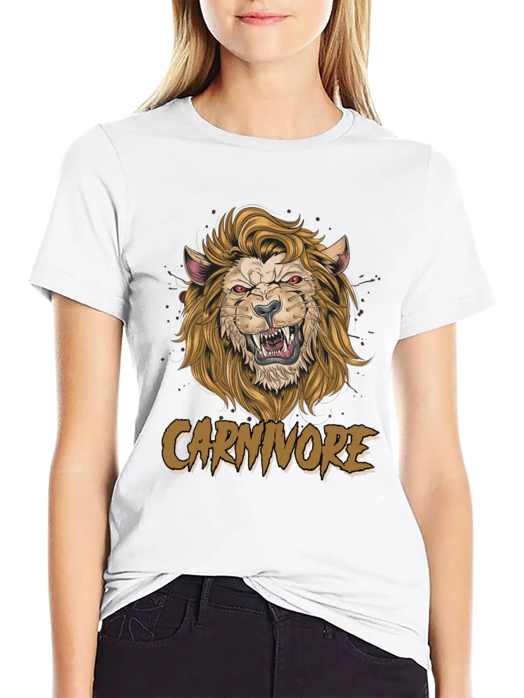 Lion Face Carnivore Diet Asian Lion Keto Diet Zoo Unisex Casual T-Shirt – Clean Design For Daily Comfort