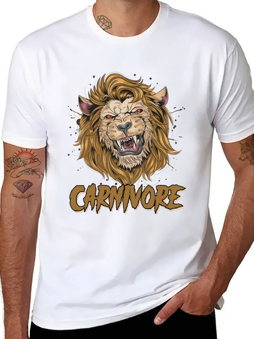 Lion Face Carnivore Diet Asian Lion Keto Diet Zoo Unisex Casual T-Shirt – Clean Design For Daily Comfort