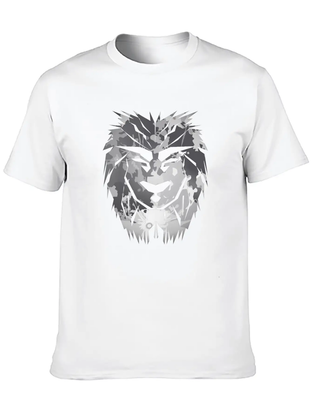 Lion Head Silver Safari Africa Gift Desert Jungle Unisex Short Sleeve Soft Cotton T-Shirt – Casual Everyday Wear