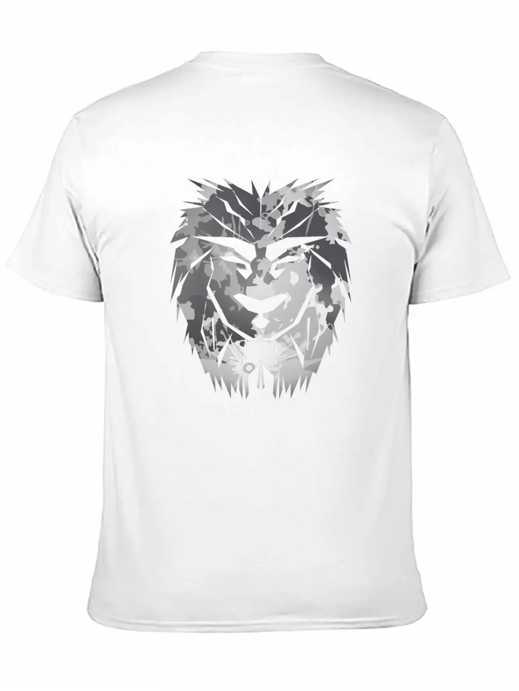 Lion Head Silver Safari Africa Gift Desert Jungle Unisex Short Sleeve Soft Cotton T-Shirt – Casual Everyday Wear