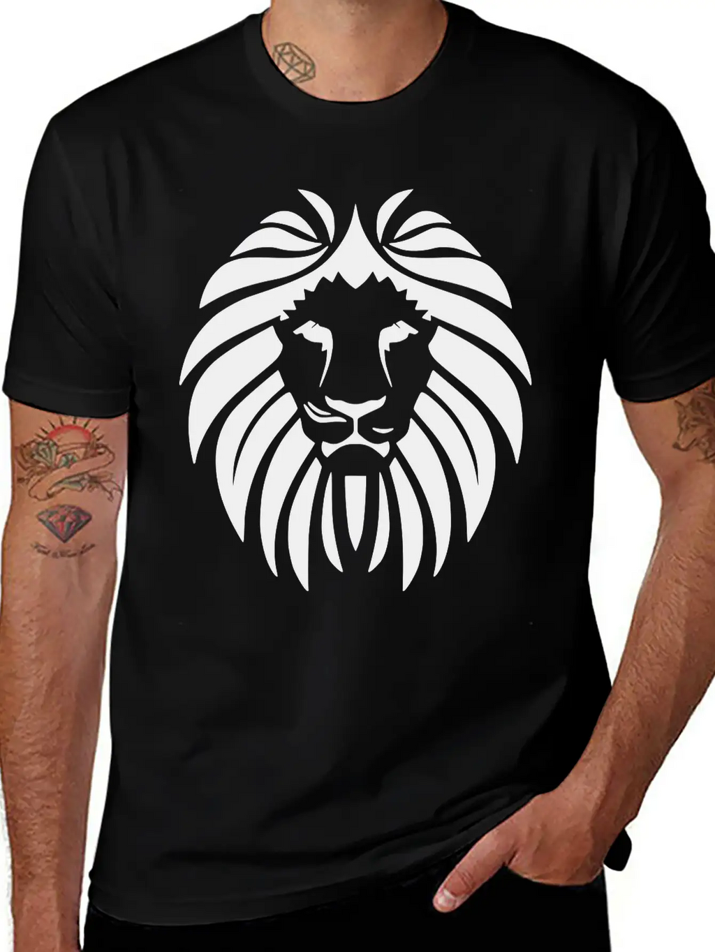 Lion Head Vector (changeable Color) Breathable Soft Cotton T-Shirt – Timeless Casual Look
