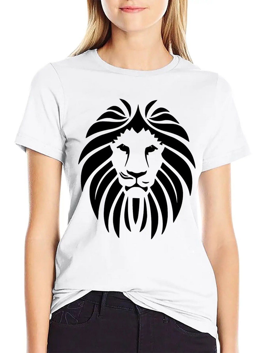 Lion Head Vector (changeable Color) Breathable Soft Cotton T-Shirt – Timeless Casual Look