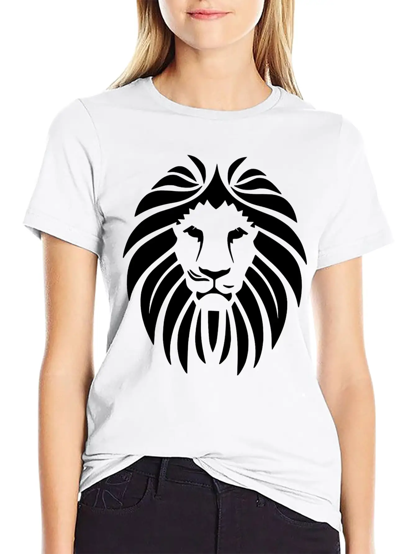 Lion Head Vector (changeable Color) Breathable Soft Cotton T-Shirt – Timeless Casual Look