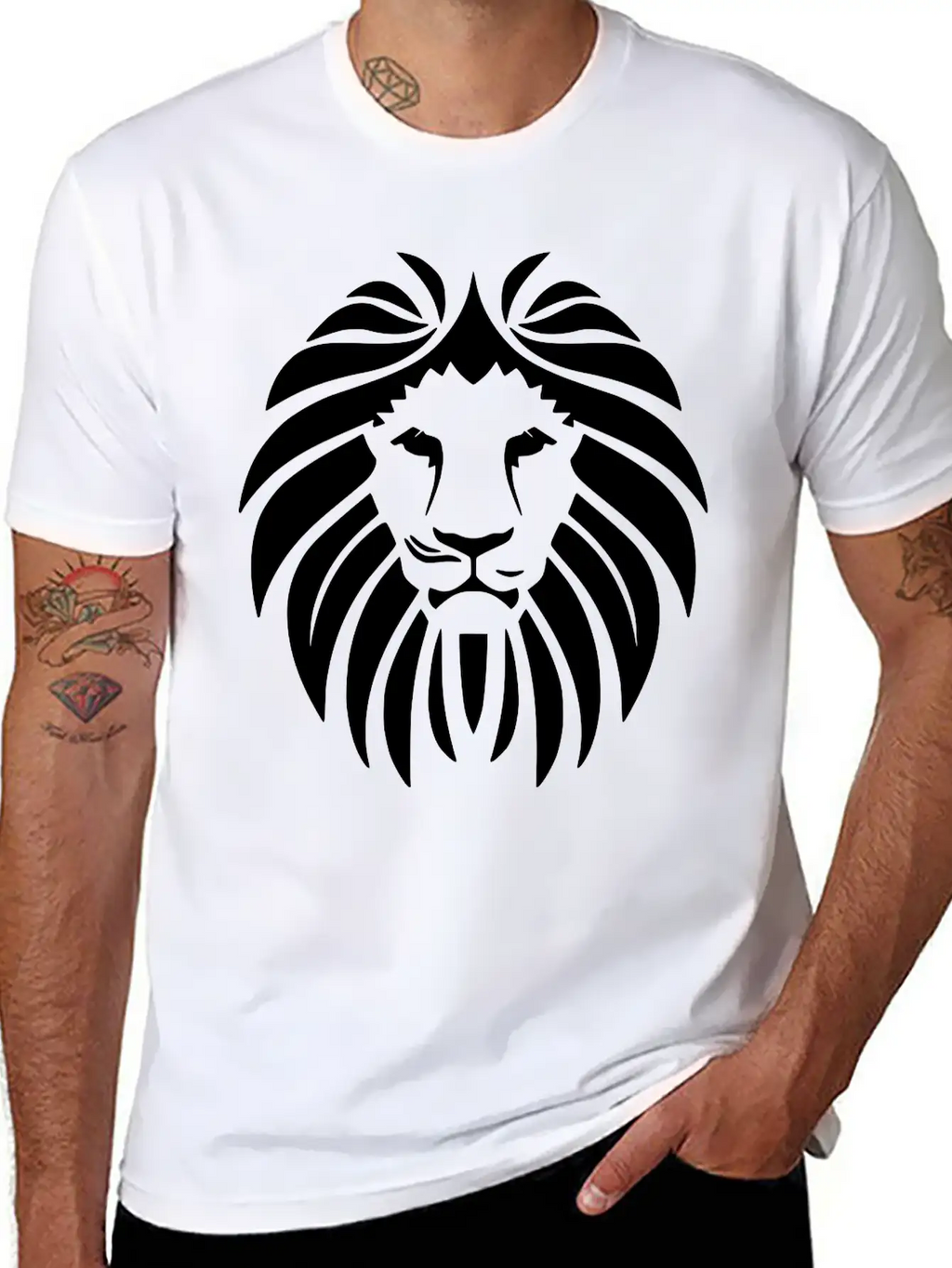 Lion Head Vector (changeable Color) Breathable Soft Cotton T-Shirt – Timeless Casual Look
