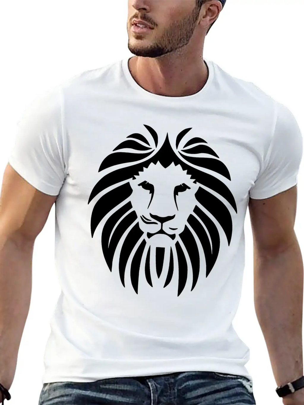 Lion Head Vector (changeable Color) Breathable Soft Cotton T-Shirt – Timeless Casual Look