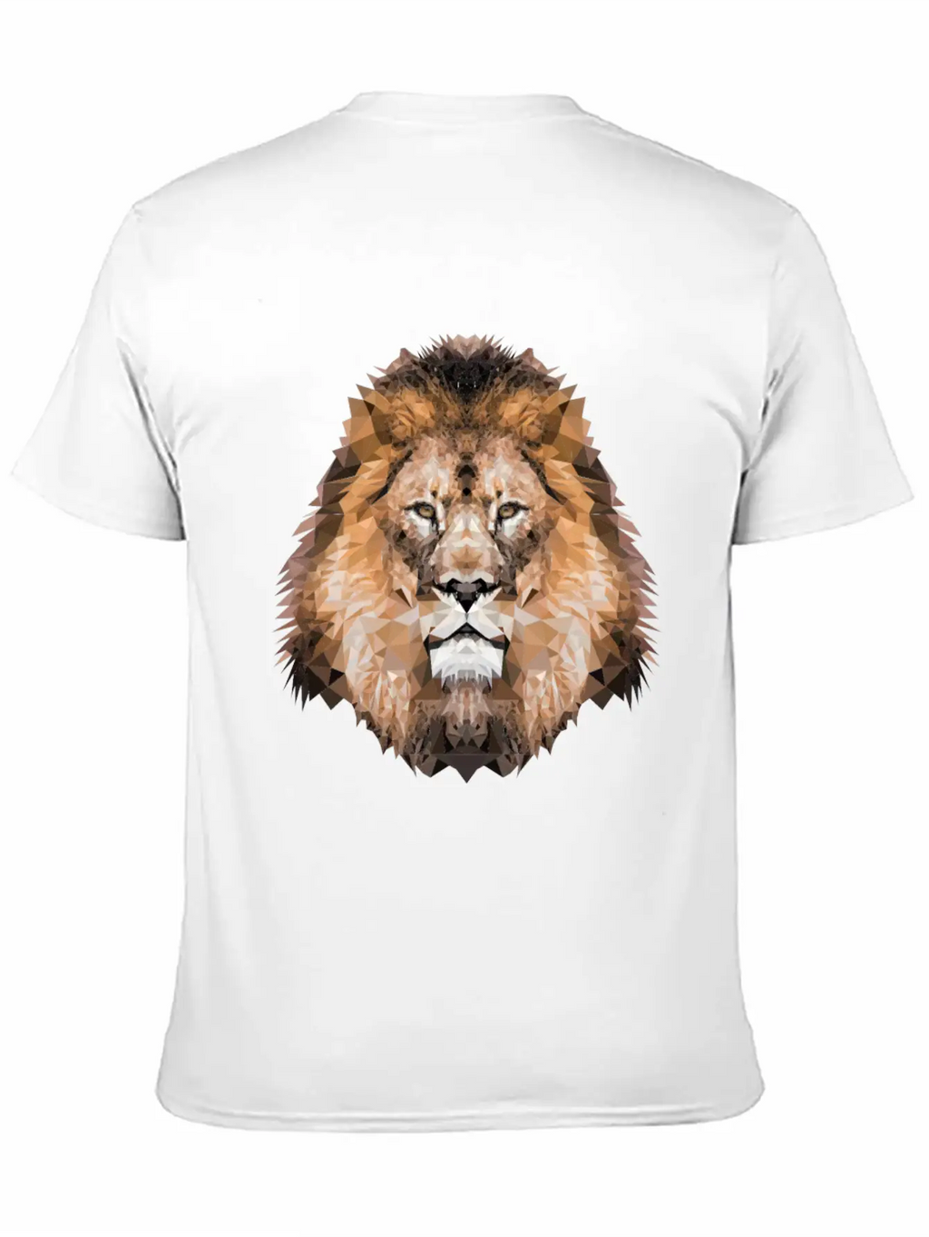 Lion Lionhead Polygon Breathable Soft Cotton T-Shirt – Timeless Casual Look