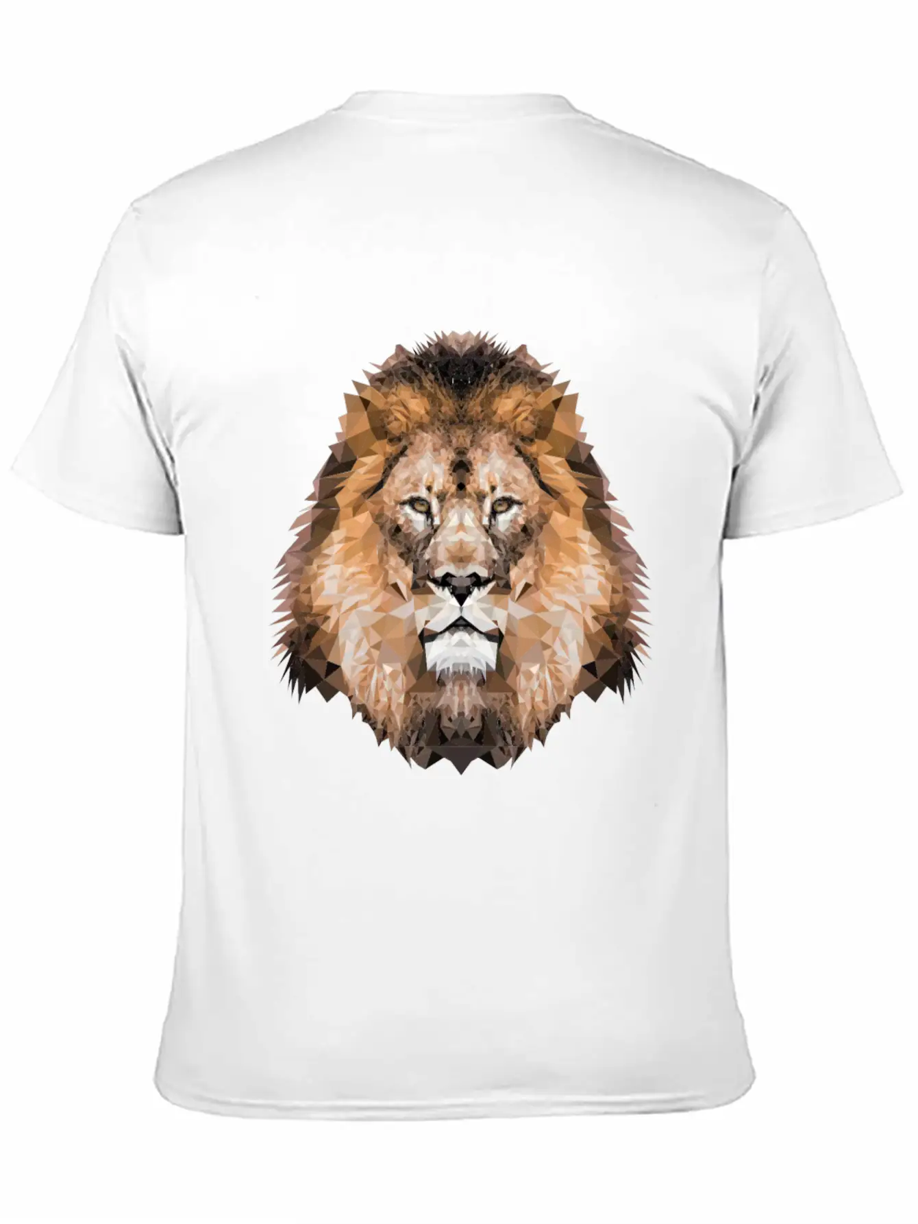 Lion Lionhead Polygon Breathable Soft Cotton T-Shirt – Timeless Casual Look