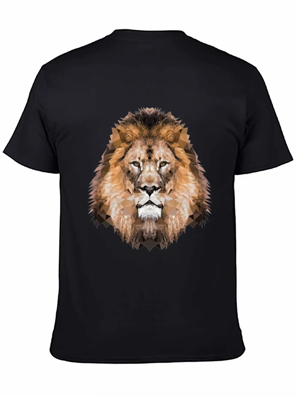 Lion Lionhead Polygon Breathable Soft Cotton T-Shirt – Timeless Casual Look