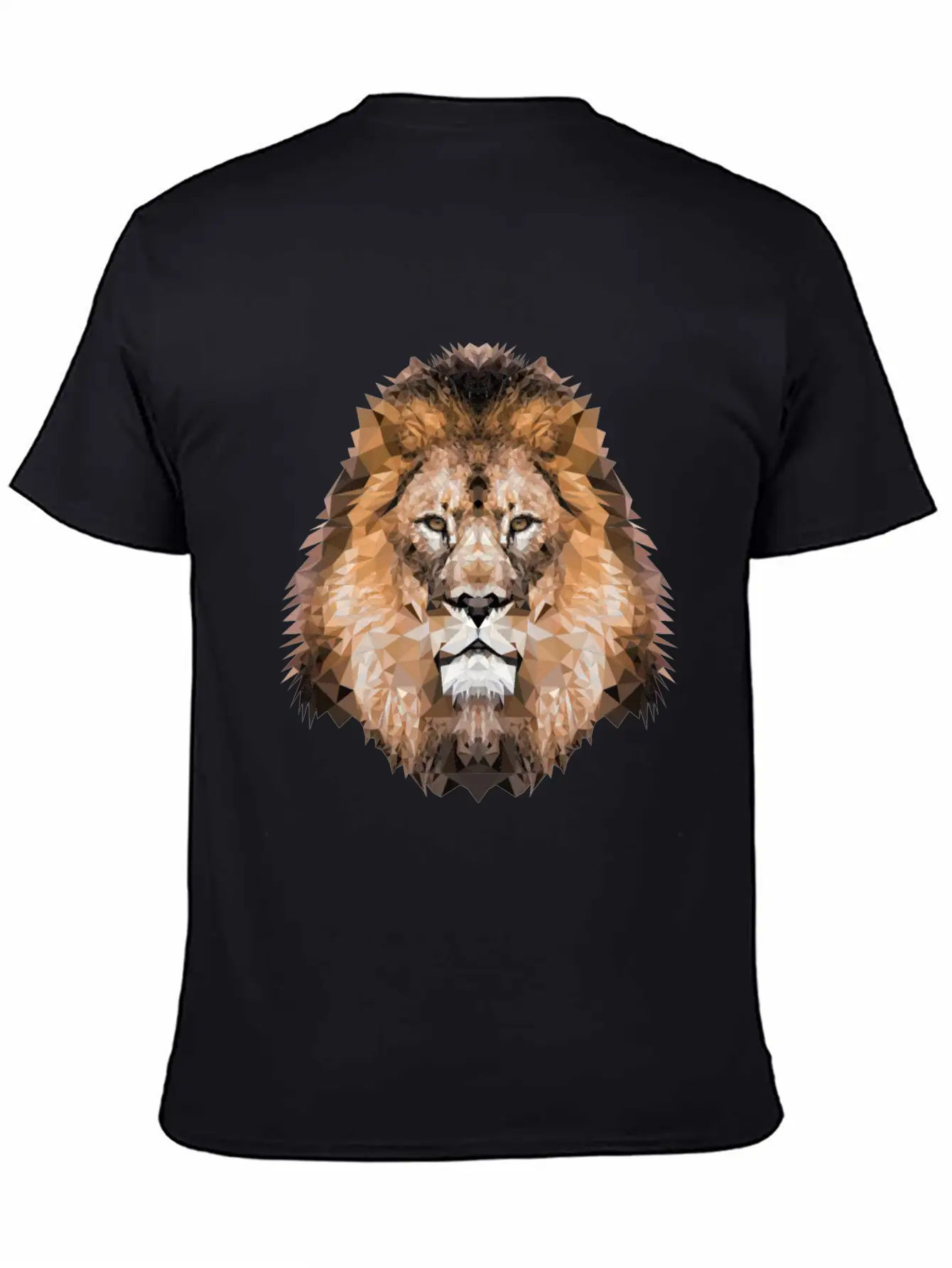 Lion Lionhead Polygon Breathable Soft Cotton T-Shirt – Timeless Casual Look