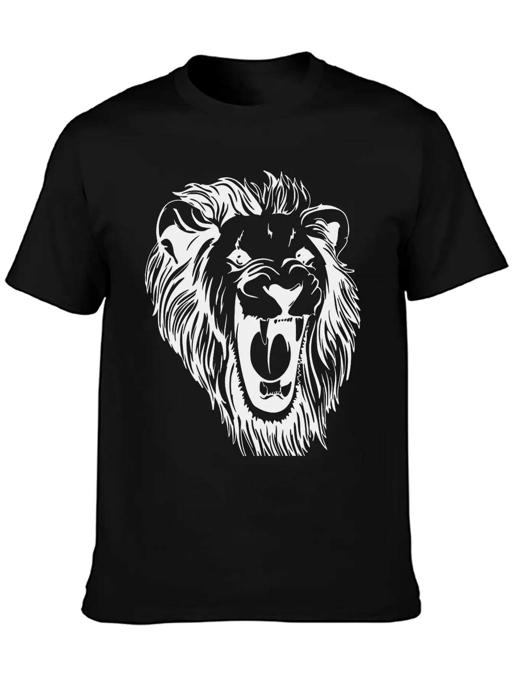 Lion - Male Face Roaring Unisex Casual T-Shirt – Clean Design For Daily Comfort