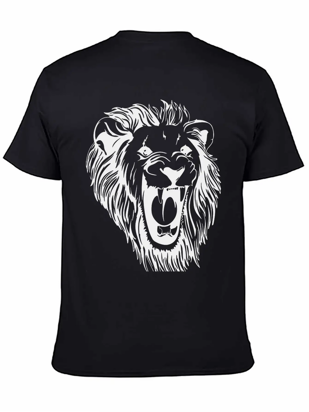 Lion - Male Face Roaring Unisex Casual T-Shirt – Clean Design For Daily Comfort