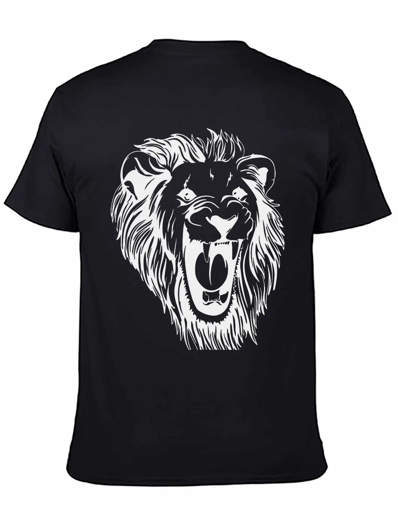 Lion - Male Face Roaring Unisex Casual T-Shirt – Clean Design For Daily Comfort