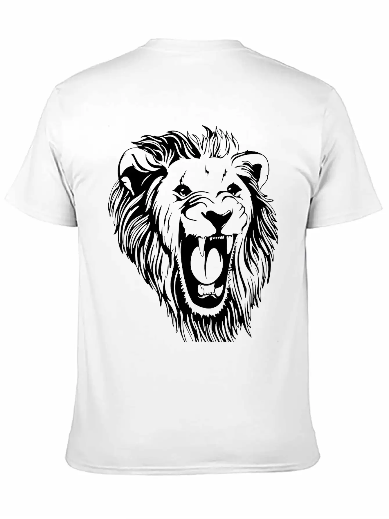 Lion - Male Face Roaring Unisex Casual T-Shirt – Clean Design For Daily Comfort