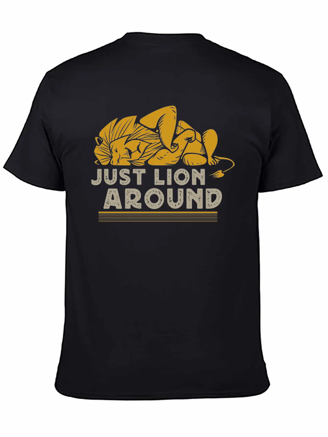 Lion Pun Tired Lion Unisex Short Sleeve Soft Cotton T-Shirt – Casual Everyday Wear
