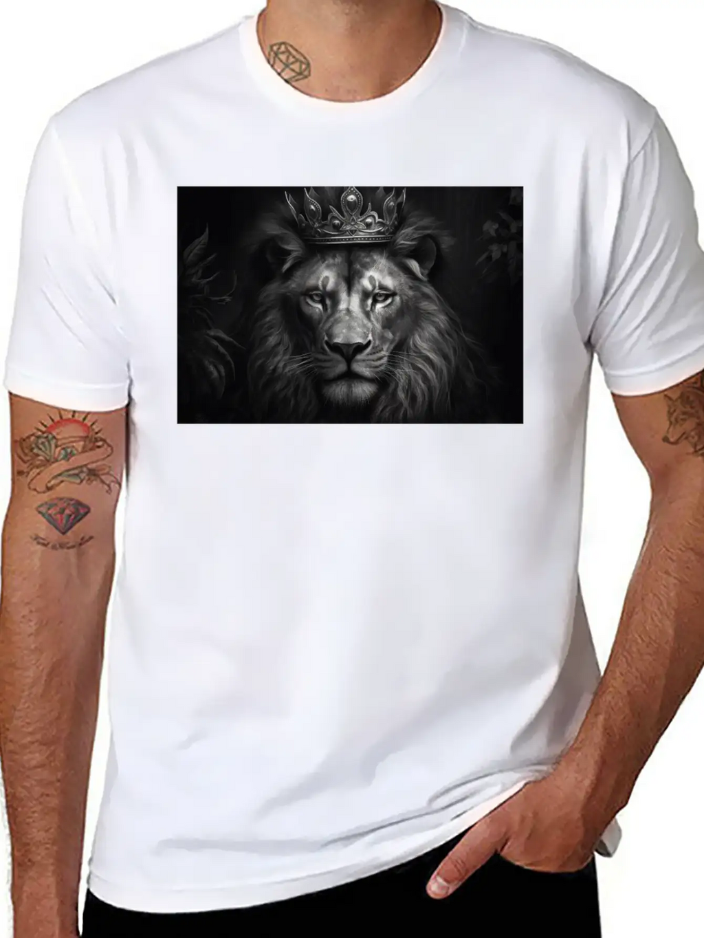 Lion, The King Of Beasts Unisex Short Sleeve Soft Cotton T-Shirt – Casual Everyday Wear