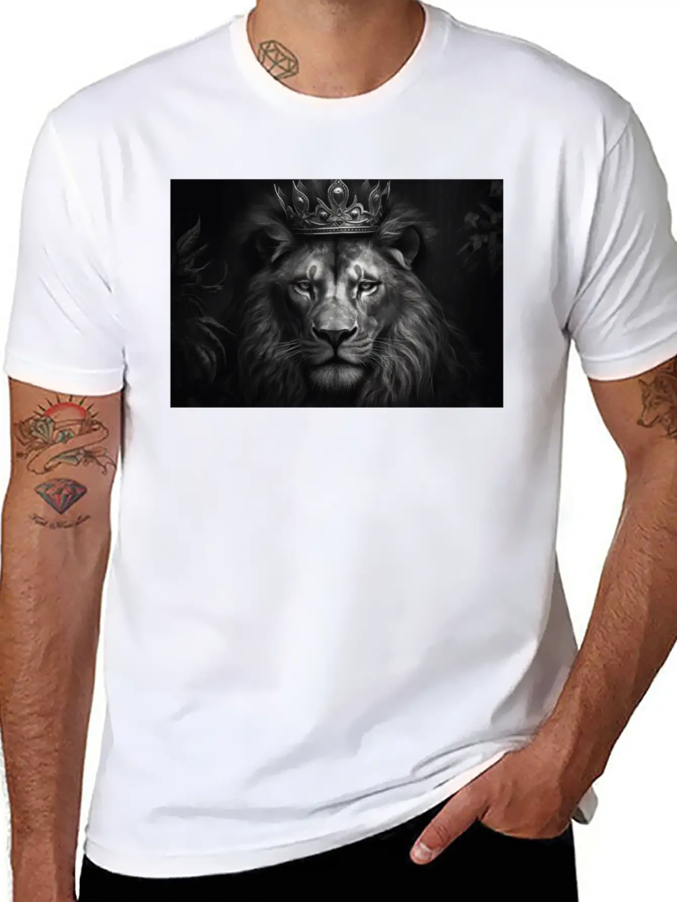 Lion, The King Of Beasts Unisex Short Sleeve Soft Cotton T-Shirt – Casual Everyday Wear