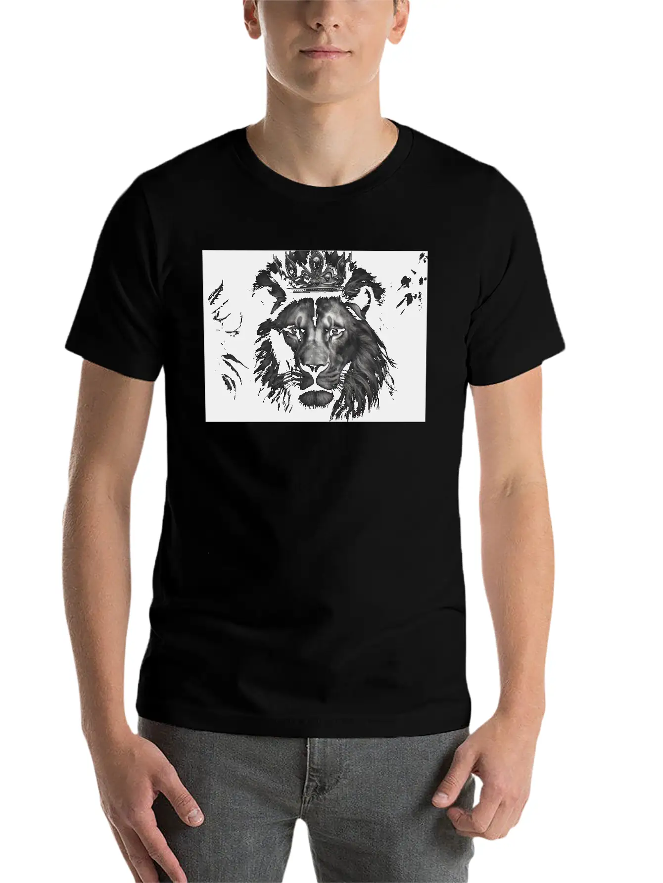 Lion, The King Of Beasts Unisex Short Sleeve Soft Cotton T-Shirt – Casual Everyday Wear