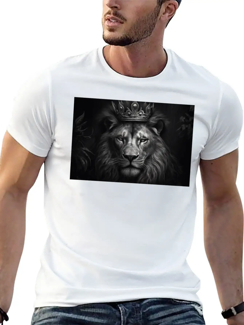 Lion, The King Of Beasts Unisex Short Sleeve Soft Cotton T-Shirt – Casual Everyday Wear