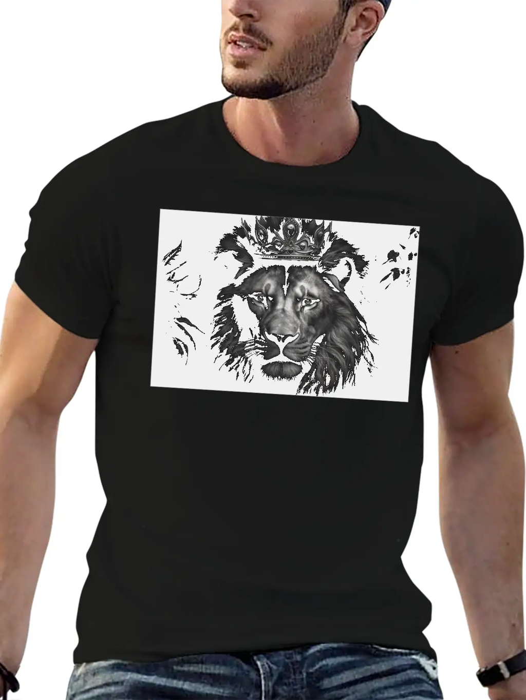 Lion, The King Of Beasts Unisex Short Sleeve Soft Cotton T-Shirt – Casual Everyday Wear