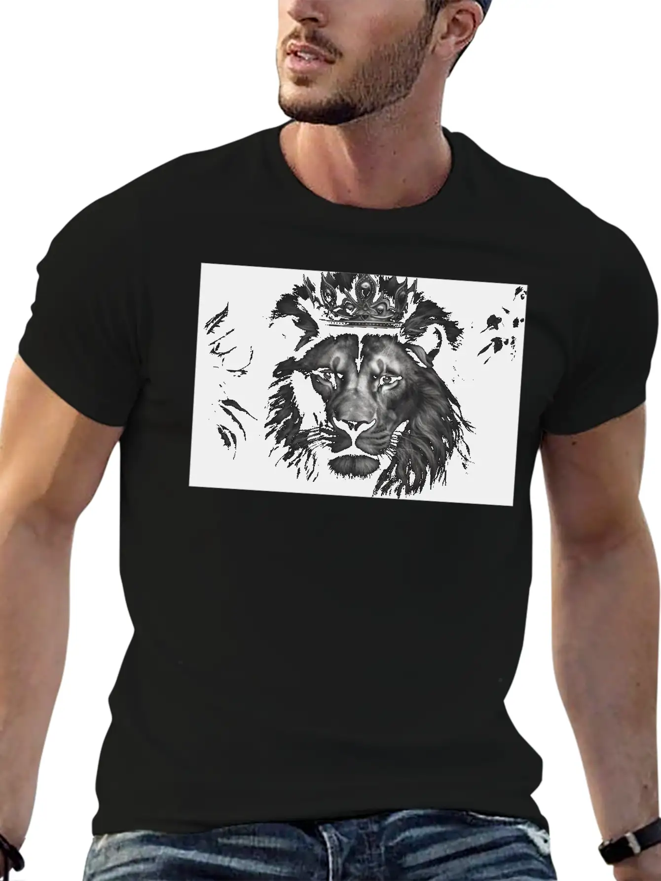 Lion, The King Of Beasts Unisex Short Sleeve Soft Cotton T-Shirt – Casual Everyday Wear