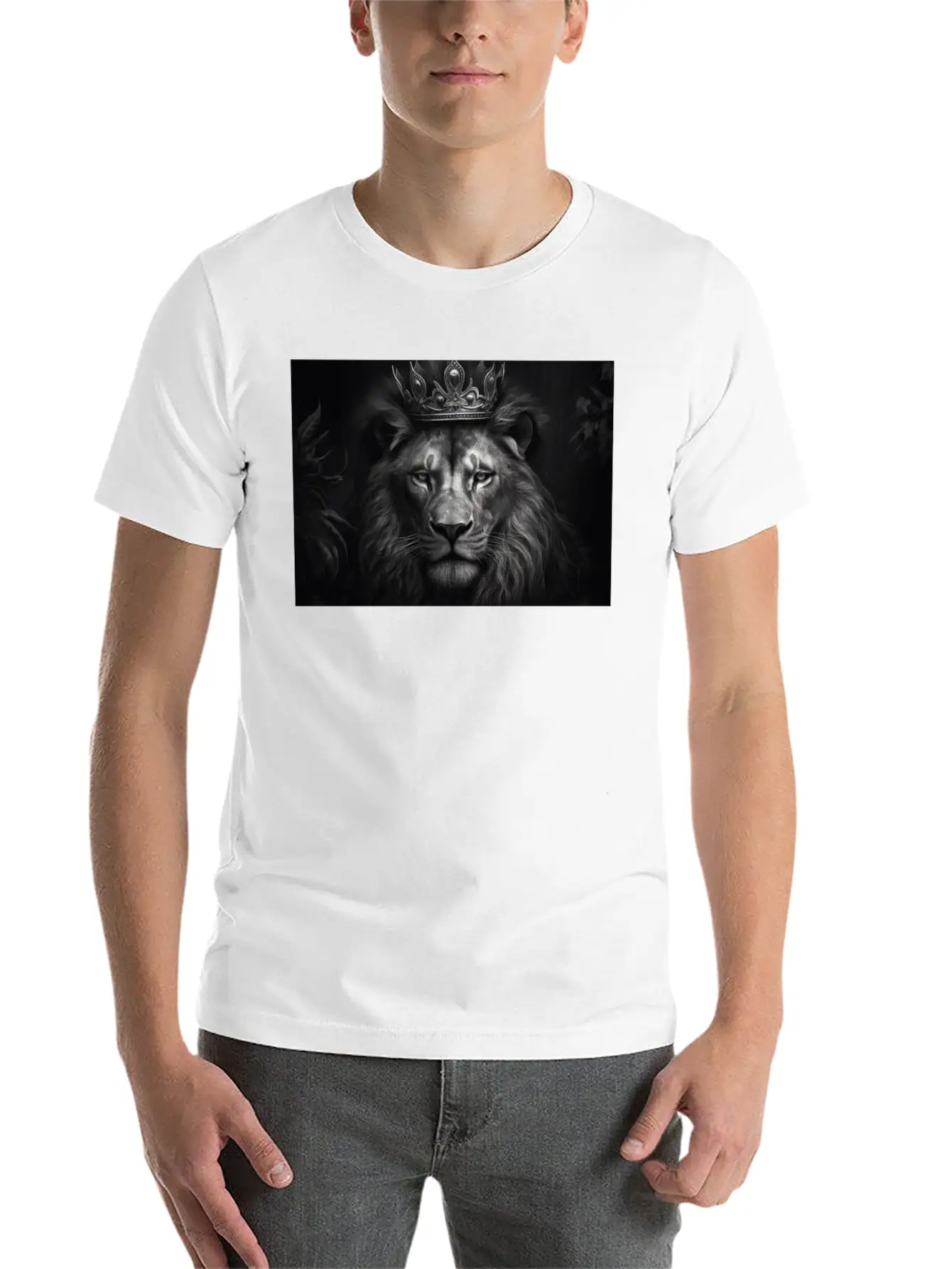Lion, The King Of Beasts Unisex Short Sleeve Soft Cotton T-Shirt – Casual Everyday Wear