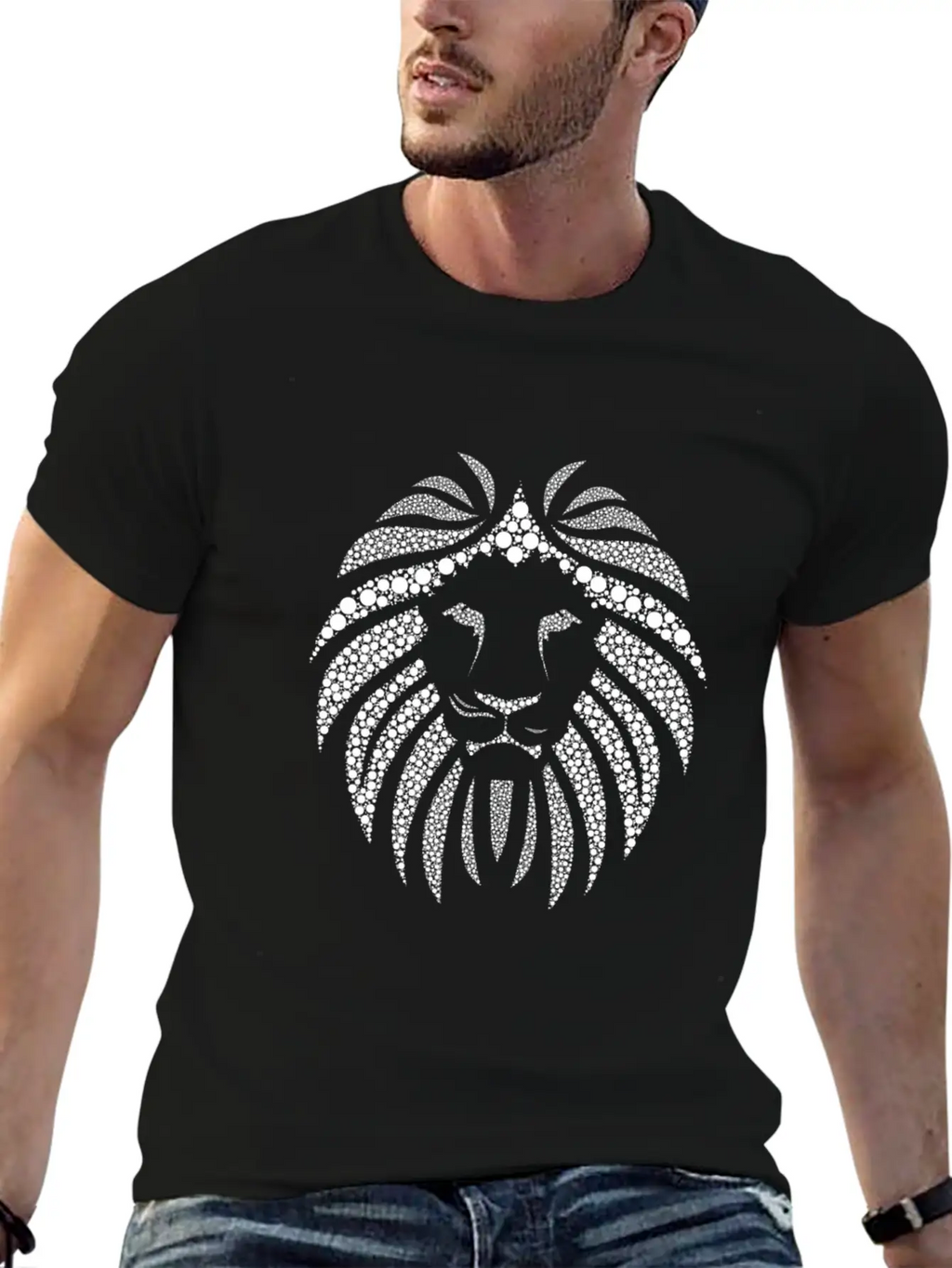 Lion Tribal Art Tribe Floral Paleo Cave Tattoo Stylish Everyday T-Shirt – Unisex Basic Cotton Tee